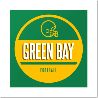 green bay retro football Posters and Art